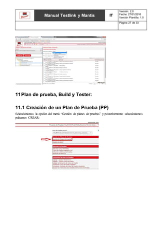 Manual completo Testlink y Mantis | DOCX