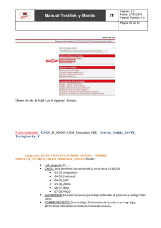 Manual completo Testlink y Mantis | DOCX