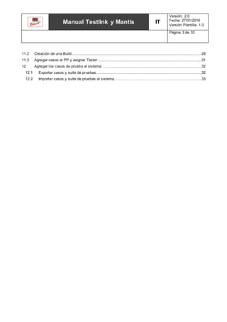Manual completo Testlink y Mantis | DOCX