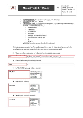 Manual completo Testlink y Mantis | DOCX