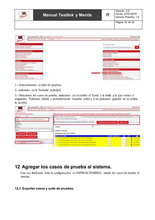 Manual completo Testlink y Mantis | DOCX