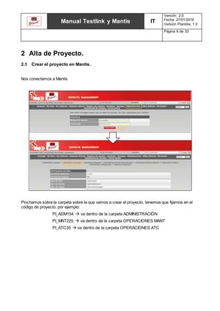 Manual completo Testlink y Mantis | DOCX