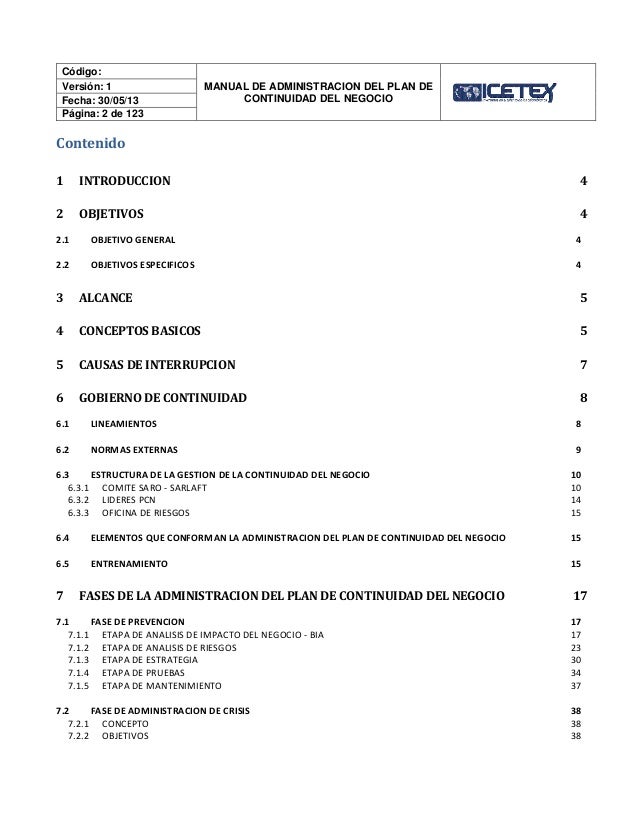 Manual Continuidad Negocio