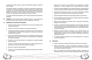 12 13
cumplimiento de haber cursado el modulo de sensibilización, dispuesto virtualmente
para el proceso.
De la elección realizada, se levantará un acta donde conste quienes se presentaron
a la elección, número de votos obtenidos, declarar la elección de Contralor y quien
lo sigue en votos. Dicha acta debe enviarse a la Contraloría General de Antioquia y
Secretaría de Educación. El acta de elección debe ser firmada por el Rector de la
Institución y el Representante de la Asociación de Padres de Familia.
El Contralor Estudiantil debe elegirse el mismo día de las elecciones para Personero
Estudiantil.
PERIODO:2.6	 Quien sea elegido Contralor Estudiantil ejercerá su cargo durante todo
el año lectivo para el cual fue elegido y podrá ser reelegido por un año más.
DEBERES DEL CONTRALOR ESTUDIANTIL2.7	
Propiciar acciones concretas y permanentes, de control social a la gestión de lasa.	
instituciones educativas.
Promover la rendición de cuentas en las Instituciones educativas.b.	
Canalizar las inquietudes que tenga la comunidad educativa, sobre deficienciasc.	
o irregularidades en la ejecución del presupuesto o el manejo de los bienes de
las Instituciones Educativas.
Poner en conocimiento del organismo de control competente, las denuncias qued.	
tengan merito, con el fin de que se apliquen los procedimientos de investigación
que resulten procedentes.
Comunicar a la comunidad educativa, los resultados de la gestión realizadae.	
durante el periodo.
Conocer el Proyecto Educativo Institucional (PEI), el plan de mejoramiento, elf.	
presupuesto y el plan de compras de la Institución Educativa.
Velar por el cuidado del medio ambiente.g.	
Promover en la comunidad educativa, programas para incentivar el uso racionalh.	
de los recursos.
Aplicar para el ejercicio de sus actividades, los procedimientos y formatosi.	
dispuestos en el manual diseñado por la contraloría general de Antioquia.
Cumplir en las fechas señaladas, con la entrega de informes y reportes objeto delj.	
manual del contralor estudiantil, diseñado por la contraloría general de Antioquia.
Presentar plan de trabajo de su gestión, con base en las actividades y objetivosk.	
definidos en los instrumentos de la contraloría general de Antioquia.
Efectuar seguimiento trimestral al plan de trabajo sugerido a título personal.l.	
Instruirse mediante los instrumentos teóricos, virtuales, presenciales, dispuestosm.	
por la contraloría general de Antioquia.
Seguir conducto regular de comunicación frente a presuntas inconsistenciasn.	
surgidas en el control social.
Conservar una actitud personal adecuada frente a normas sociales, internas delo.	
manual de convivencia y en general mantener el buen comportamiento propio
de un estudiante con sentido de pertenencia frente a su comunidad educativa y
al perfil que representa.
Mantener una actitud reflexiva y propositiva que le permitan orientar unap.	
favorable gestión de control social en la institución educativa, de modo que se
facilite el ejercicio paralelo en el reconocimiento de debilidades y elementos de
mejoramiento continuo.
Sin beneficio preferente, acogerse a las normas establecidas en el manual deq.	
convivencia institucional.
DERECHOS2.8	
Recibir un trato digno y respetuoso de todos los miembros de la comunidad.a.	
Obtener oportunamente, y luego de concertación de espacios, la fuente deb.	
información documental requerida para la aplicación del procedimiento dispuesto
por la contraloría general de Antioquia.
Tener la oportunidad para entrega de trabajos escolares, presentación dec.	
actividades o pruebas, cuando con ocasión de asistencia a eventos presenciales
 