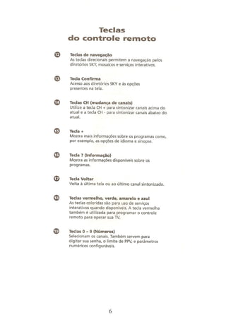 Manual controle remoto universal sky