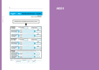 APRENDER2017
3938
MANUALDELCOORDINADORDECABECERA
ANEXO IID
Hoja 2 de 2
Entregar al Coordinador de cabecera
SI NO
DECENAS
UNIDADES
DECENAS
UNIDADES
¿En esta escuela participaron secciones de 4º grado de primaria?
1 2 3 4 5 6 7 8 90
1 2 3 4 5 6 7 8 90
PRIMARIA
6º GRADO
PRIMARIA
4º GRADO
CANTIDAD DE PLANILLAS
DE APLICADOR RECIBIDAS
CANTIDAD DE SECCIONES
EN LA ESCUELA
CANTIDAD DE PLANILLAS
DE APLICADOR RECIBIDAS
CANTIDAD DE SECCIONES
EN LA ESCUELA
Nº DE
INSCRIPTOS
Nº DE
ASISTENTES
Nº DE
INSCRIPTOS
Nº DE
ASISTENTES
MATRÍCULA DE 6º GRADO
(Alumnos inscriptos en el
total de las secciones)
ALUMNOS ASISTENTES EN
6º GRADO EL DÍA DE
LA EVALUACIÓN
SECUNDARIA
5º/ 6º AÑO
ALUMNOS ASISTENTES EN
5º/6º AÑO EL DÍA DE
LA EVALUACIÓN
CENTENAS
DECENAS
1 2 3 4 5 6 7 8 90
UNIDADES
CENTENAS
DECENAS
1 2 3 4 5 6 7 8 90
UNIDADES
CENTENAS
DECENAS
1 2 3 4 5 6 7 8 90
UNIDADES
CENTENAS
DECENAS
1 2 3 4 5 6 7 8 90
UNIDADES
Firmo en carácter de declaración jurada, los datos aqui consignados.
Firma:................................................... Aclaración:........................................... DNI: ............................
MATRÍCULA DE 5º/6º AÑO
(Alumnos inscriptos en el
total de las secciones)
MATRÍCULA DE 4º GRADO
(Alumnos inscriptos en el
total de las secciones)
ALUMNOS ASISTENTES EN
4º GRADO EL DÍA DE
LA EVALUACIÓN
JURISDICCIÓN CUE ANEXO
PVe Planilla del Director - Veedor
CONSIGNE AQUÍ LOS MISMOS DATOS QUE EN LA HOJA 1
 