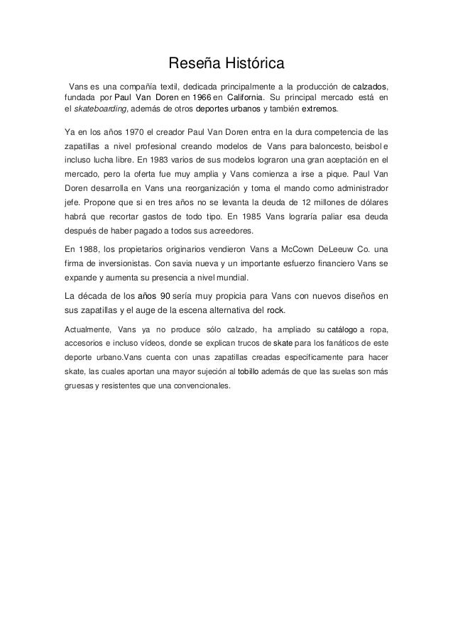 valores de vans valores de vans