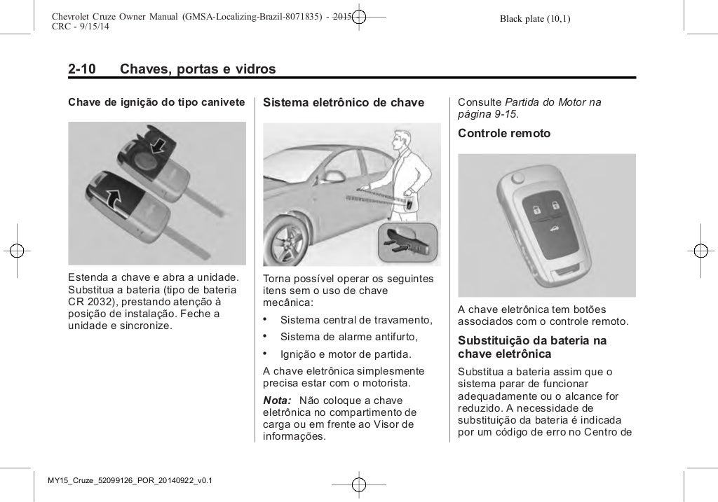 Manual Cruze 2015 da Chevrolet