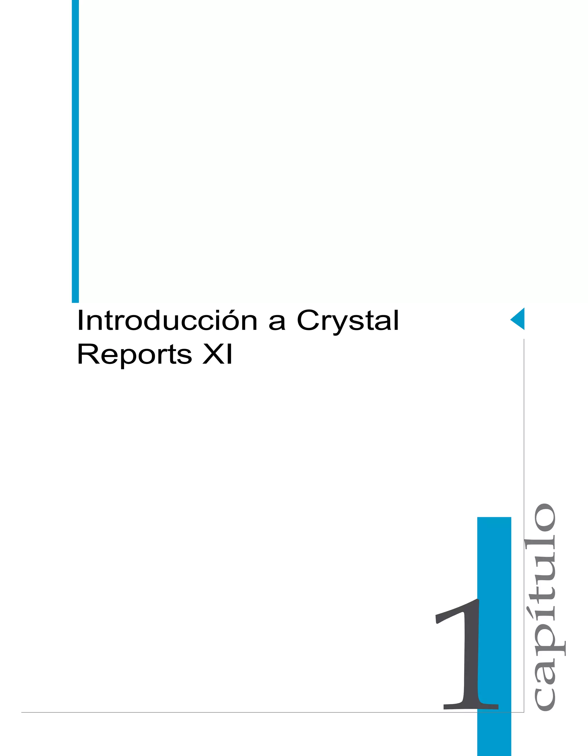capítulo 
Introducción a Crystal 
Reports XI 
 