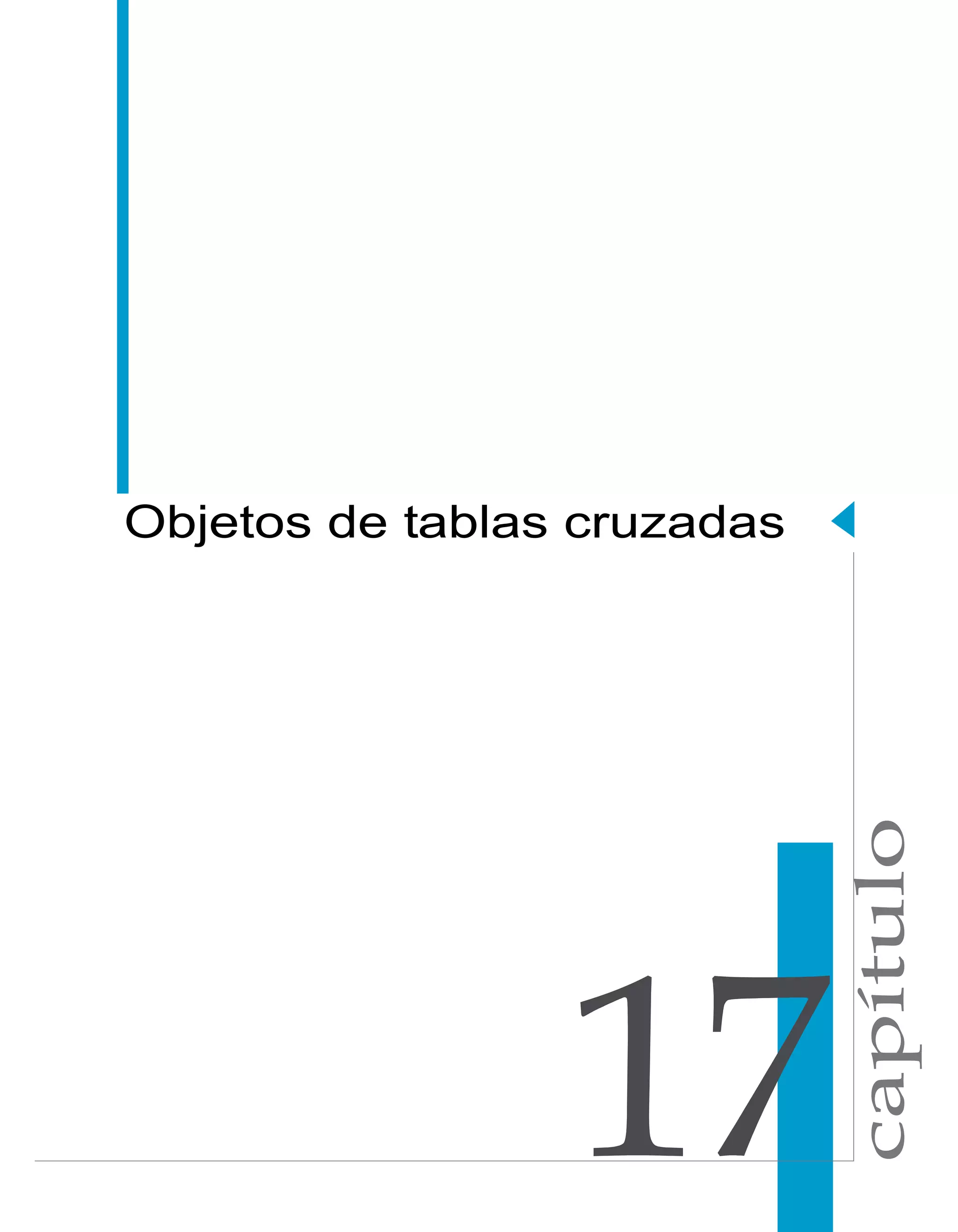 capítulo 
Objetos de tablas cruzadas 
 
