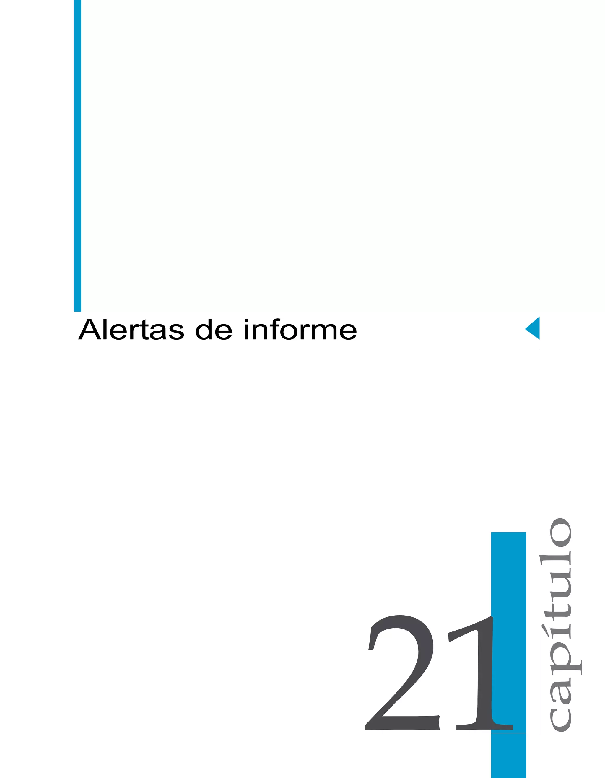 capítulo 
Alertas de informe 
 