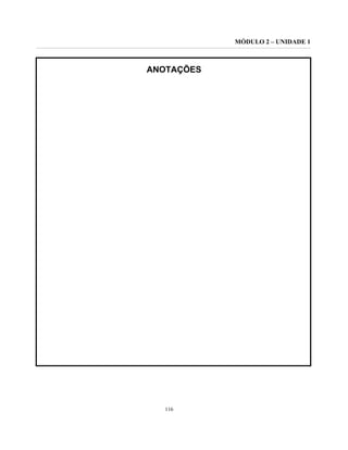 MÓDULO 2 – UNIDADE 1
116
ANOTAÇÕES
 