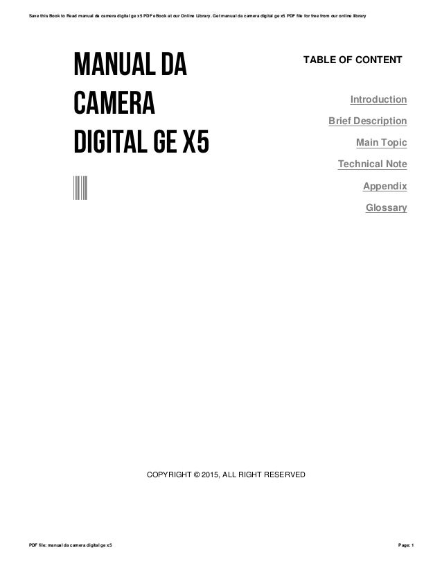 Manual da camera digital ge x5