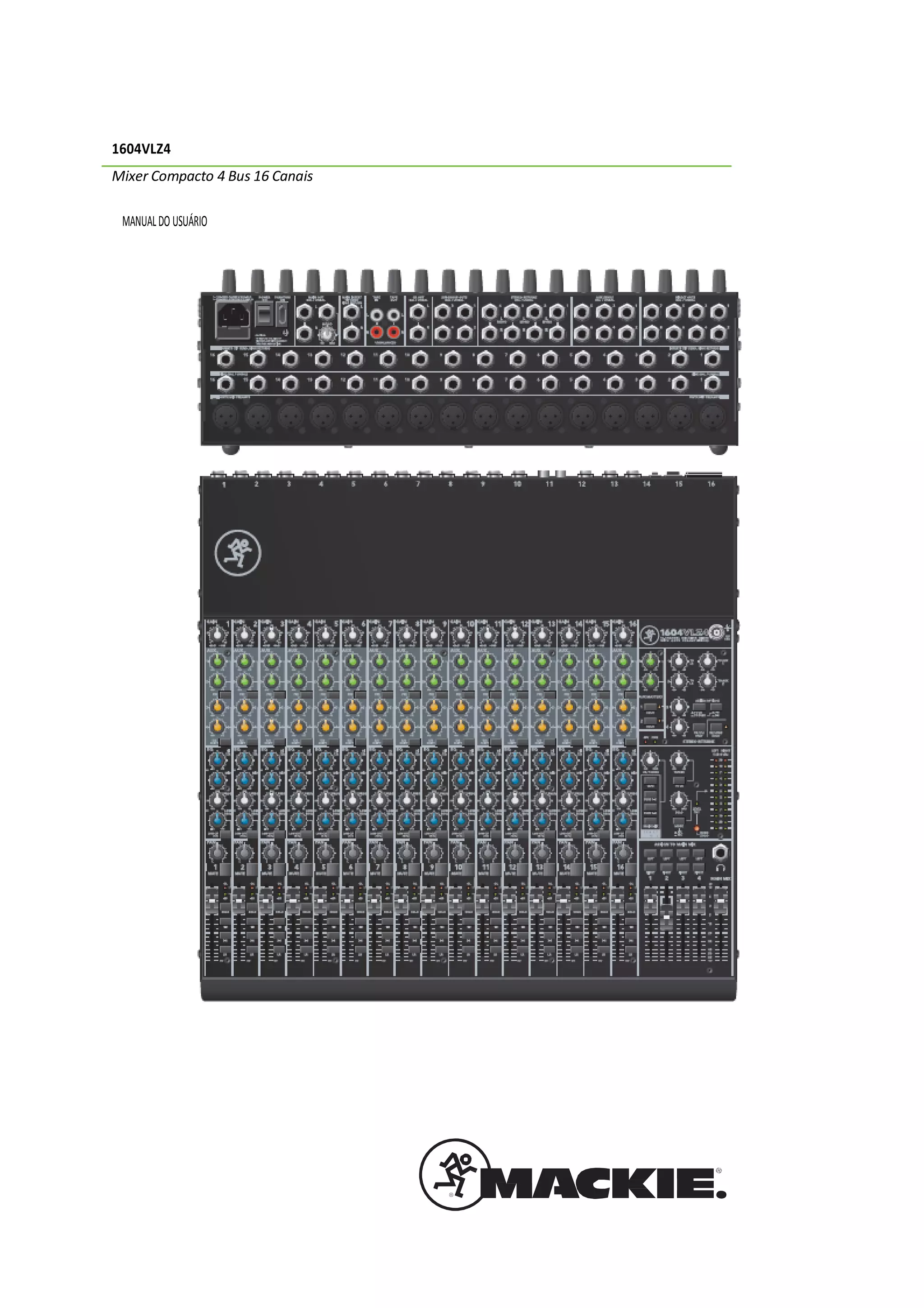 MANUAL DA MESA DE SOM MACKIE 1604 VLZ4 (PORTUGUÊS) | PDF