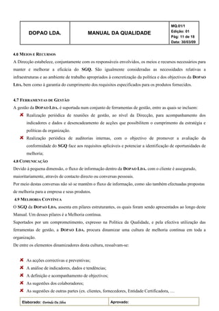 Manual Da Qualidade