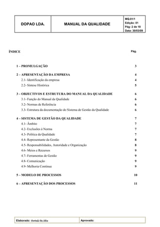 Manual Da Qualidade