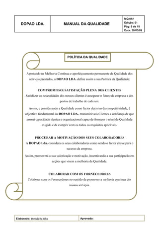 Manual Da Qualidade