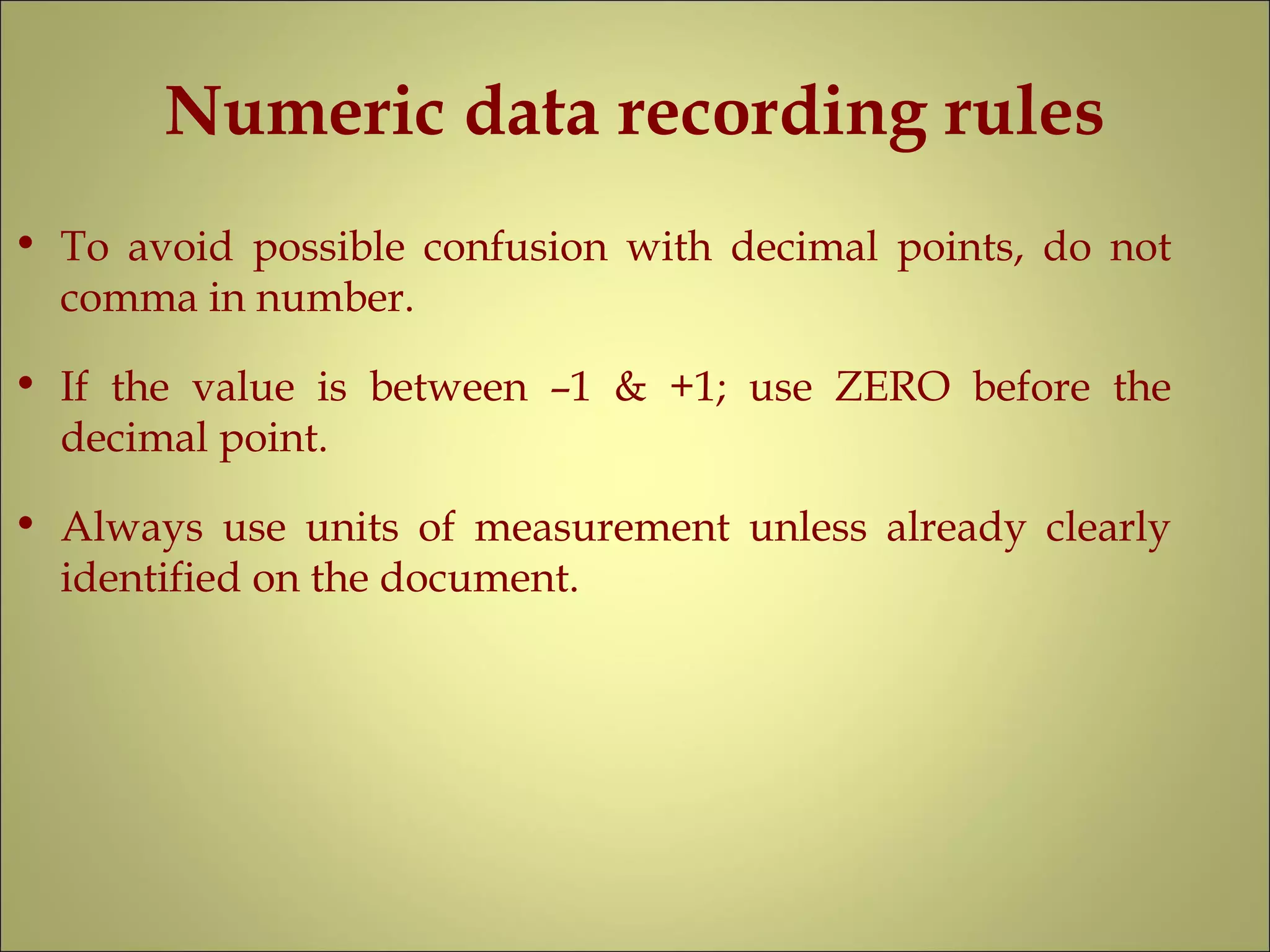 Manual data recording systems | PPT