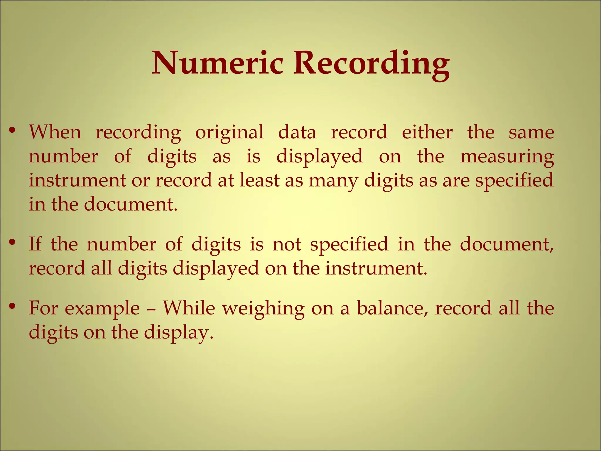 Manual data recording systems | PPT