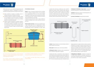 7170
Água Quente
Manual Técnico
Água Quente
Manual Técnico
podem ainda contar com outros dispositivos de segurança para evitar
o superaquecimento, evitando-se a possibilidade de ocorrência de
queimaduras mais graves quando de uma utilização normal do sistema.
Sistema automático do aquecedor de acumulação: aciona ou
interrompe o aquecimento, comandado por termostato.
Termostato de segurança no aquecedor de acumulação: calibrado
para uma temperatura um pouco mais alta que a do termostato
do sistema automático, destina-se a funcionar como um limitador
adicional em caso de falha do automático.
Dispositivo automático hidrodinâmico do aquecedor instantâneo:
controla a abertura ou passagem de energia para os elementos
de aquecimento (resistências ou queimadores a gás), de acordo
com a intensificação ou redução do fluxo de água (pela abertura
ou fechamento de torneiras ou registros nos pontos de utilização
de água quente).
b) Controladores de pressão:
Respiro: O respiro é um elemento de segurança que tem a finalidade
de evitar o aumento de pressão de vapor no caso da ocorrência
de um superaquecimento. Trata-se de um tubo vertical instalado
imediatamente na saída de água quente do aquecedor de acumulação.
O tubo de respiro deve subir a uma altura no mínimo 30 cm acima do
nível de transbordamento da Caixa d’Água.
O diâmetro do tubo respiro deve ser maior ou igual ao diâmetro da
tubulação de distribuição, mas em nenhum caso deve ser menor do
que 19 mm.
Válvula de Alívio de Pressão: A válvula tem por finalidade expulsar
o vapor d’água quando ocorre um superaquecimento. Funciona
eliminando a pressão de vapor (que é provocado quando ocorre um
superaquecimento), através do deslocamento do pistão. Quando
Obs. 1: Não se deve usar válvula de retenção no ramal de alimentação
de água fria do aquecedor quando não houver um respiro instalado na
saída de água quente do aquecedor.
Obs. 2: Quando o respiro não puder ser executado por questões
práticas e econômicas (no caso de edifícios), deve-se substituir por
a pressão interna é maior que a pressão para a qual o pistão foi
regulado, este se desloca e permite a expulsão do vapor d’água pela
abertura da válvula, aliviando a pressão do sistema. Para um perfeito
funcionamento e segurança do sistema, é fundamental que seja feito
um sifão na entrada de água fria do boiler. O sifão irá dificultar o
retorno de água quente para o ramal de entrada de água fria no boiler,
facilitando a abertura da válvula destinada a alimentar os ramais.
4) Tubulação de distribuição de água quente: A tubulação de
distribuição de água quente é composta pelos seguintes elementos:
a) Barrilete: Tubulação que se origina no reservatório/aquecedor e da
qual derivam as colunas de distribuição.
b) Colunas de distribuição: Tubulação derivada do barrilete,
c) Ramais: Tubulação derivada da coluna de distribuição, destinada a
alimentar aparelhos e/ou sub-ramais.
d) Sub-ramais: Tubulação que liga o ramal à peça de utilização.
e) Tubulação de retorno: Tubulação que conduz a água quente de
volta ao reservatório de água quente ou aquecedor.
O projetista deve analisar a necessidade de se utilizar tubulação de
retorno e dispositivo de recirculação para obter-se, de forma rápida, nos
pontos de utilização, uma temperatura acima de 40°C. O dispositivo de
recirculação destina-se a manter uma temperatura acima da mínima
(40°C) no interior da tubulação de água quente. A tubulação de retorno
da água quente deve ser instalada com declive e provida, se necessário,
de dispositivo de recirculação. Na conexão de ramais de retorno, cada
um deve ser provido de válvula de retenção, protegida com registro ou
dispositivo que possibilite controle de vazão. Devem ser de materiais
resistentes à máxima temperatura admissível para água quente que,
conforme a NBR 7198, é de 70°C. Seu dimensionamento segue o
mesmo procedimento usado para o sistema de água fria.
5) Dispositivos de utilização: os dispositivos de utilização são
os chuveiros, duchas, torneiras com misturadores convencionais ou
monocomando, misturadores de banheira, etc. Ou seja, são dispositivos
que permitem aos usuários utilizarem a água aquecida.
outro dispositivo de idêntico desempenho. No caso de edifícios, o
respiro deve ser substituído por válvula de alívio de pressão.
Obs. 3: Segundo a norma NBR 7198, é proibido o uso de respiro
coletivo em edifícios.
 