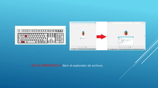 TECLA WINDOWS+E: Abrir el explorador de archivos.
 