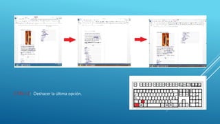 CTRL+Z: Deshacer la última opción.
 