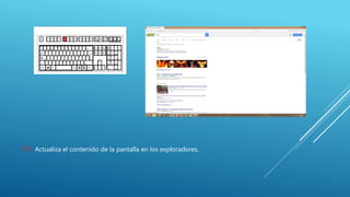 F5: Actualiza el contenido de la pantalla en los exploradores.
 
