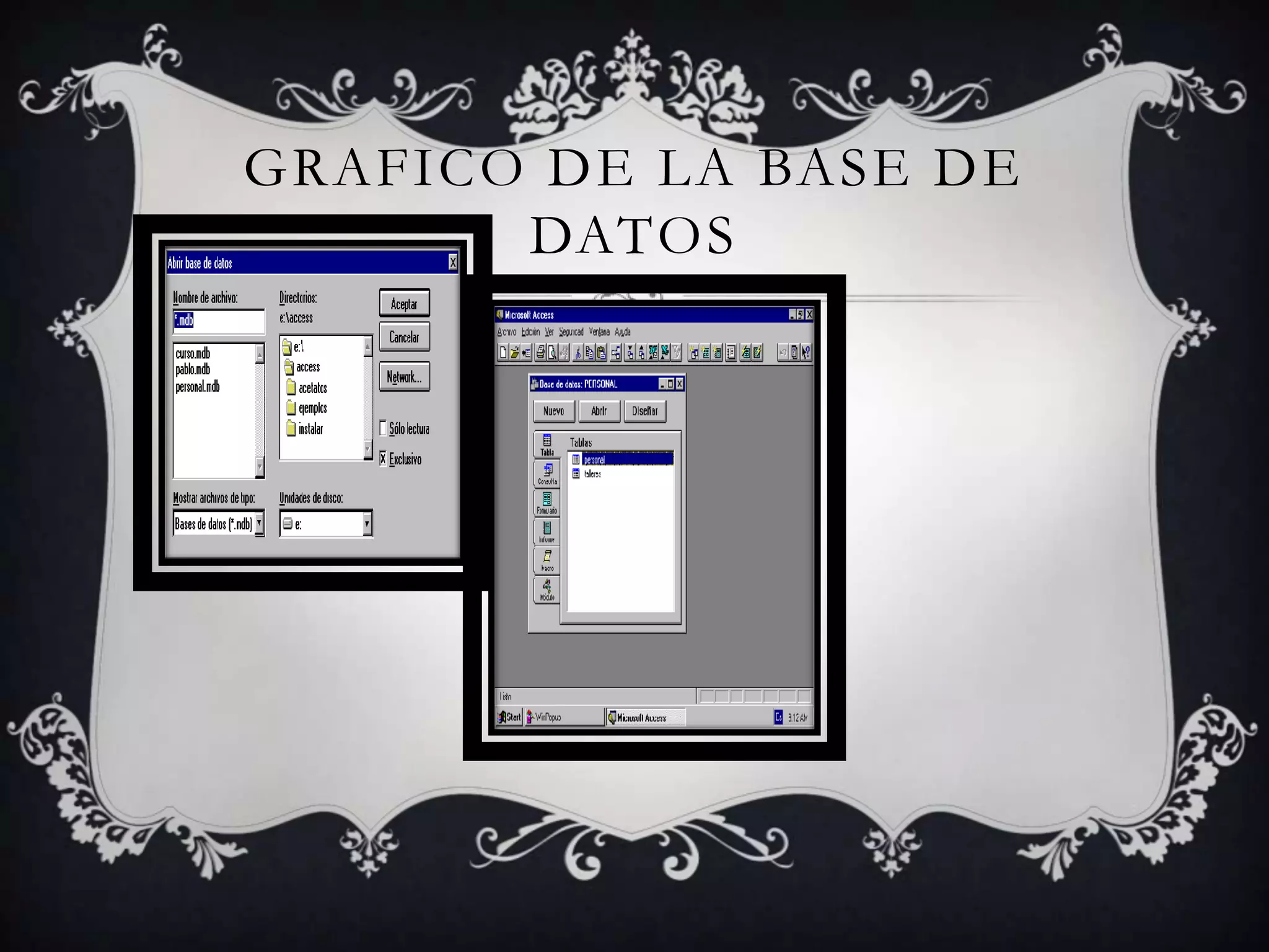 GRAFICO DE LA BASE DE
DATOS
 