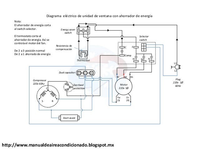 Manual de aire acondicionado DIAGRAMA eléctrico de Aire Acondicionado de Ventana 220v