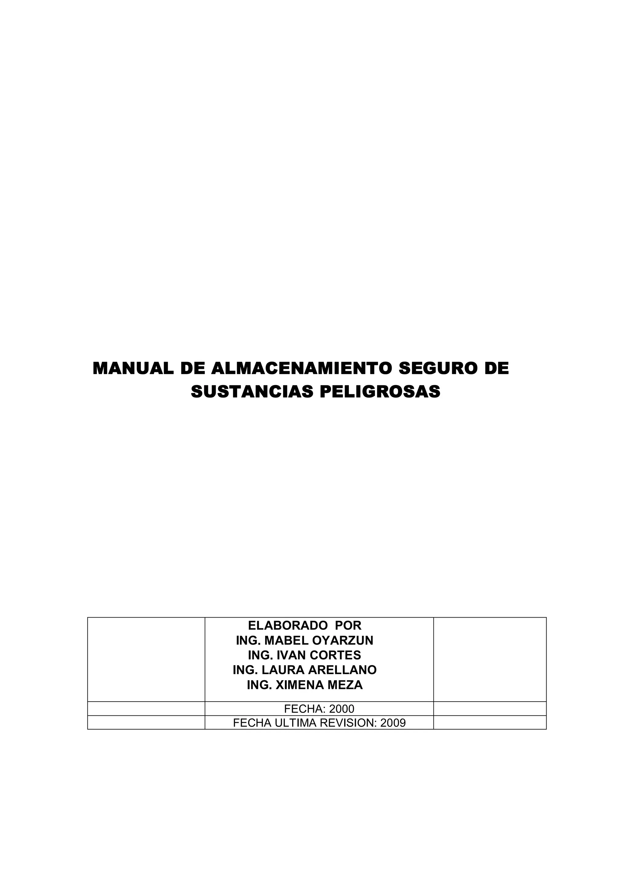 Manual de almacenamiento de sustancias peligrosas | PDF