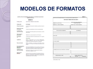 MODELOS DE FORMATOS
 