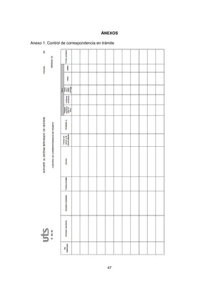 47
ANEXOS
Anexo 1. Control de correspondencia en trámite
 