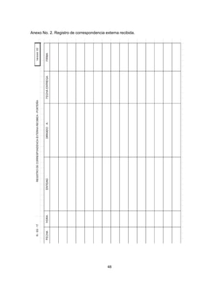 48
Anexo No. 2. Registro de correspondencia externa recibida.
 