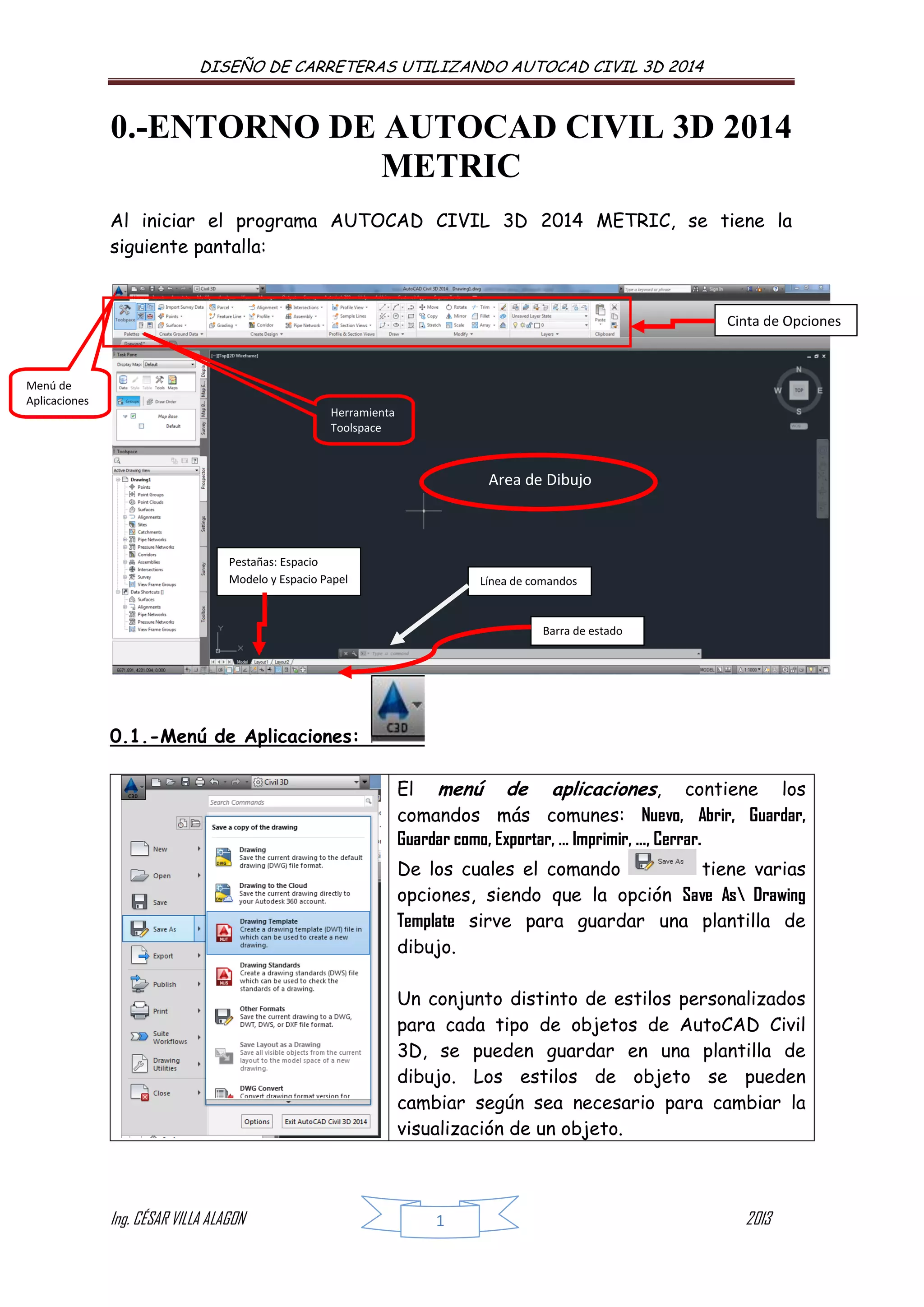 Manual de autocad + civil+3 d 2014 para carreteras | PDF