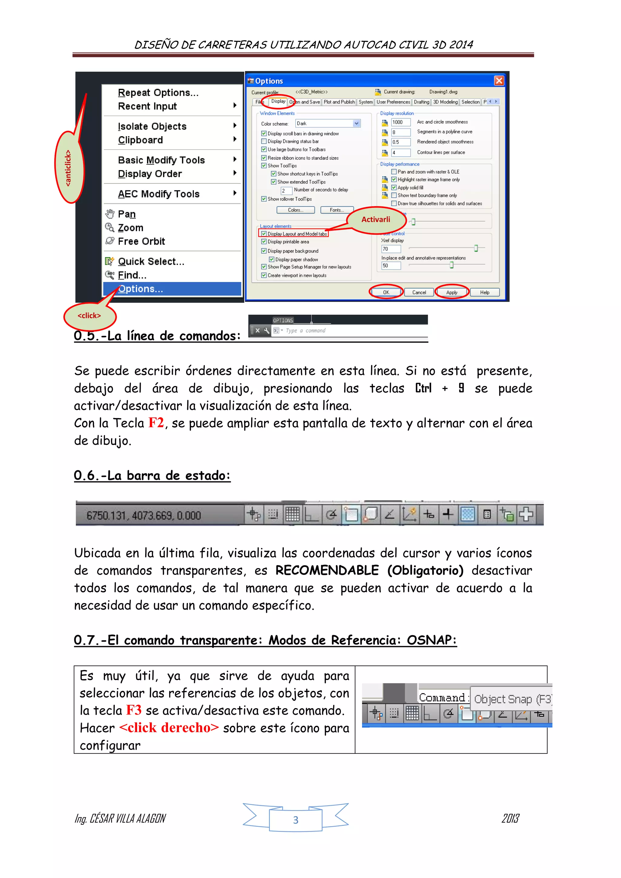Manual de autocad + civil+3 d 2014 para carreteras | PDF