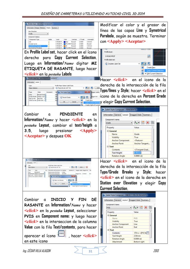 Manual de autocad + civil+3 d 2014 para carreteras | PDF