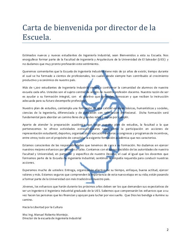 Carta De Bienvenida A Alumnos De Nuevo Ingreso  Compartir Carta