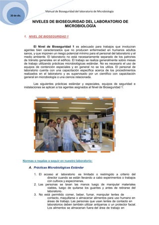Manual de bioseguridad en el laboratorio de microbiologia | DOCX