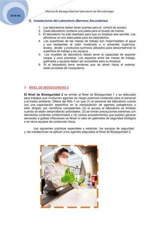 Manual de bioseguridad en el laboratorio de microbiologia | DOCX