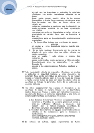 Manual de bioseguridad en el laboratorio de microbiologia | DOCX