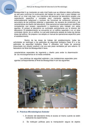 Manual de bioseguridad en el laboratorio de microbiologia | DOCX