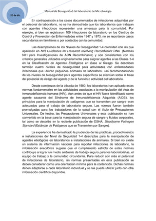 Manual de bioseguridad en el laboratorio de microbiologia | DOCX
