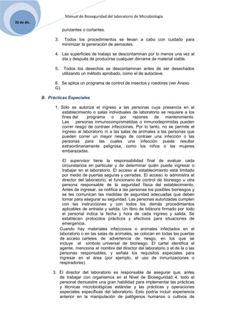 Manual de bioseguridad en el laboratorio de microbiologia | DOCX