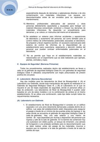 Manual de bioseguridad en el laboratorio de microbiologia | DOCX