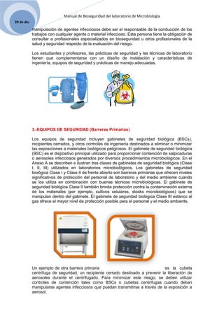 Manual de bioseguridad en el laboratorio de microbiologia | DOCX