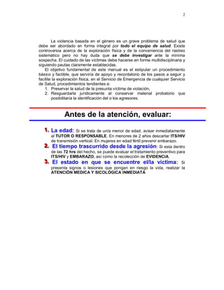 MANUAL PARA LA ATENCION DE VICTIMAS DE VIOLENCIA SEXUAL | PDF