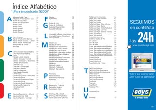 58 59 INDICE ALFABETICO 2013 3/9/13 09:34 P gina 1
C M Y CM MY CY CMY K
www.mundoceys.com
 
