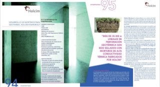 Los Morteros para geotermia Holcim Energrout destados en el Catálogo de Buenas Prácticas en Eficiencia Energética 
