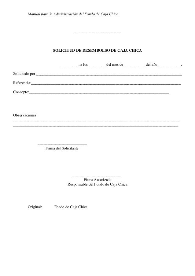 Manual de caja chica