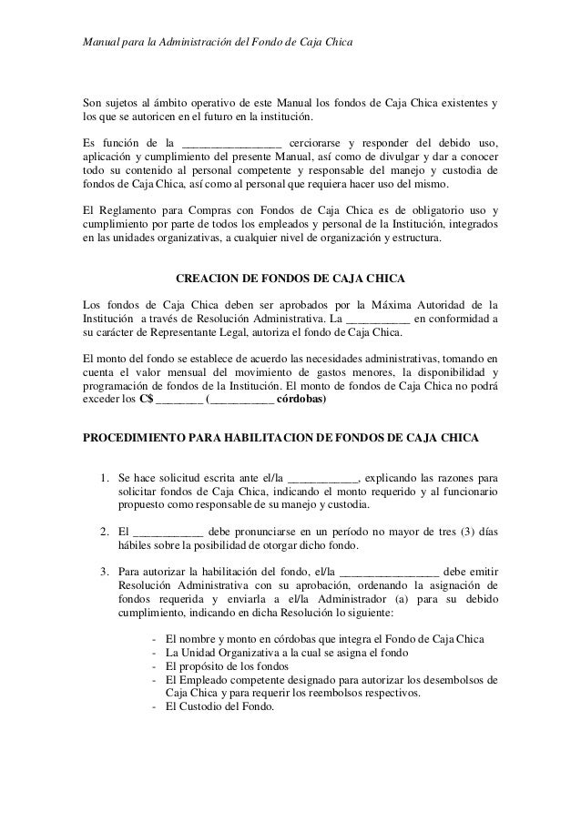 Manual de caja chica